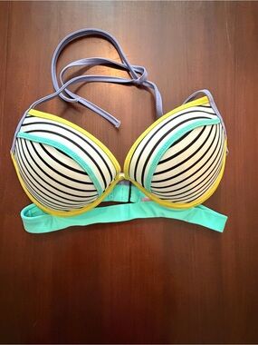 Victoria’s Secret The Hottie Halter Bikini Top 36D Striped